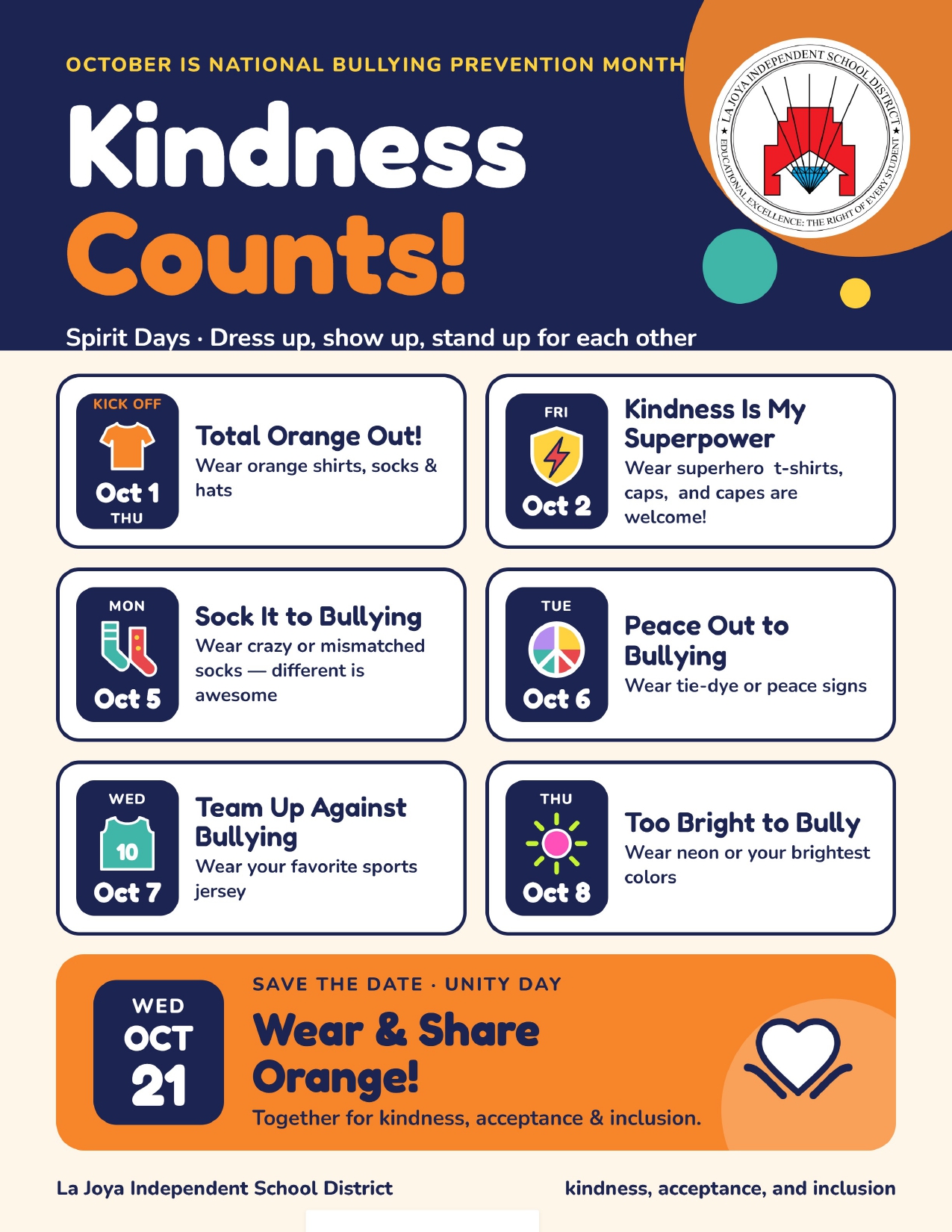 🧡 October is National Bullying Prevention Month!