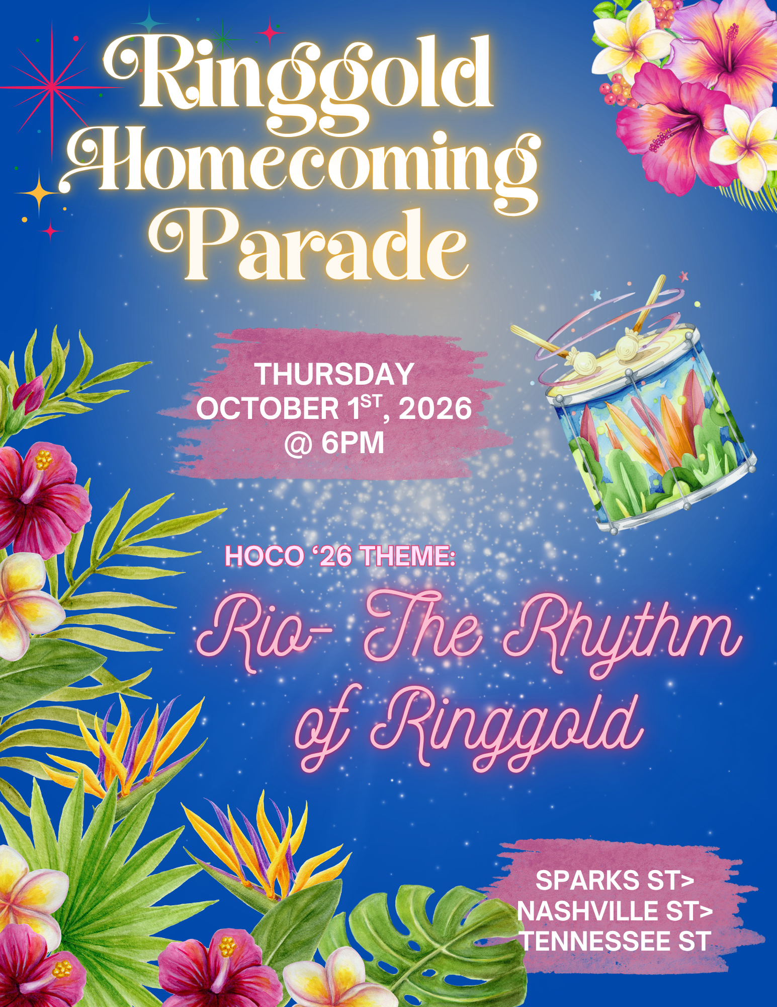 🐅🦜 Rio: The Rhythm of Ringgold! RHS Homecoming Parade Oct. 1st 🥁✨