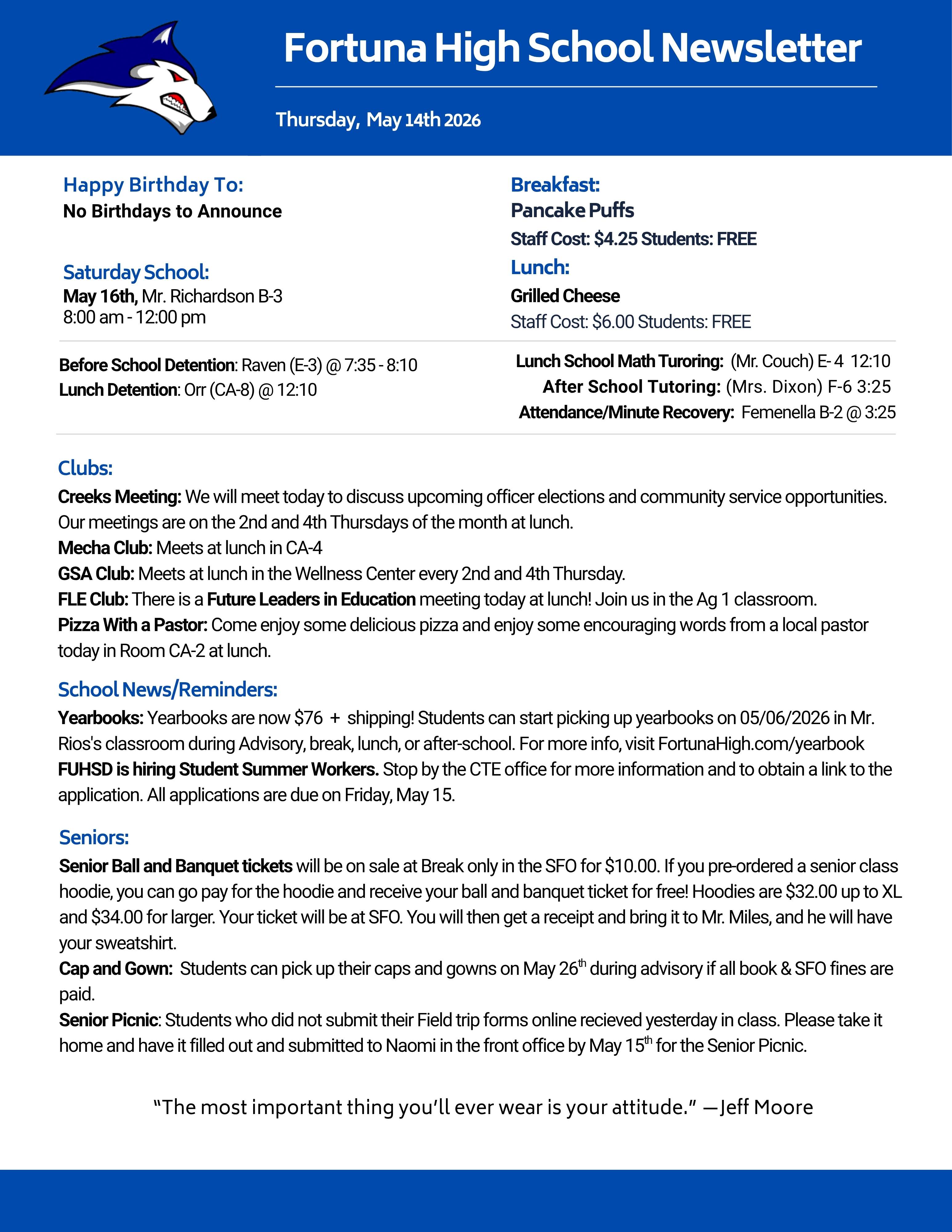 Bulletin 05/14/2026