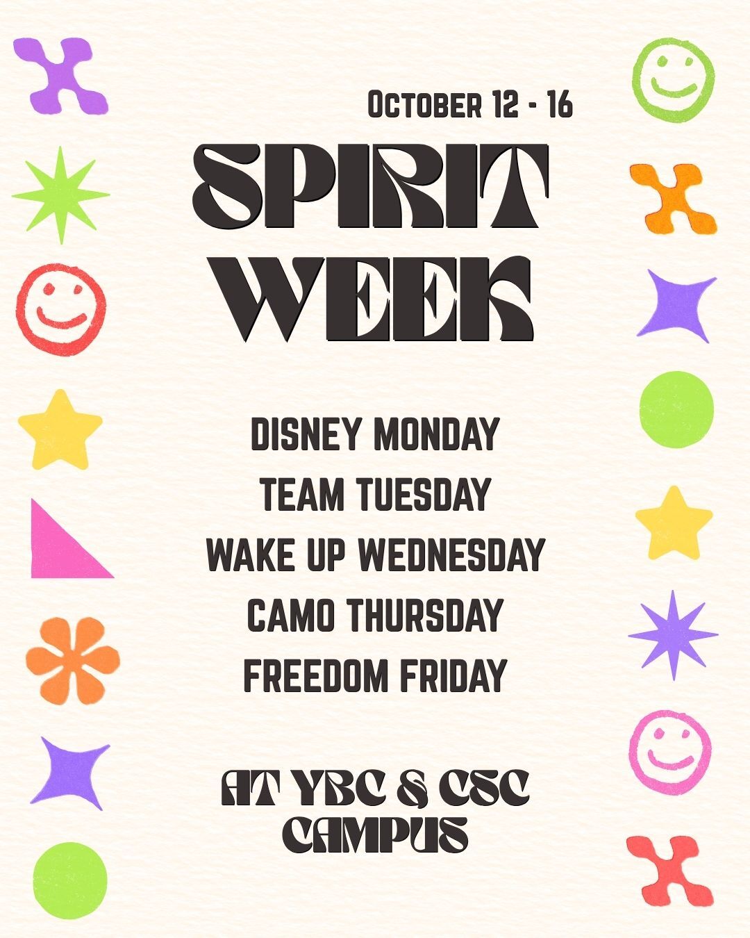 Spirit Week Themes!!