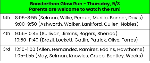 RSVP for Bonner's Glow Run!