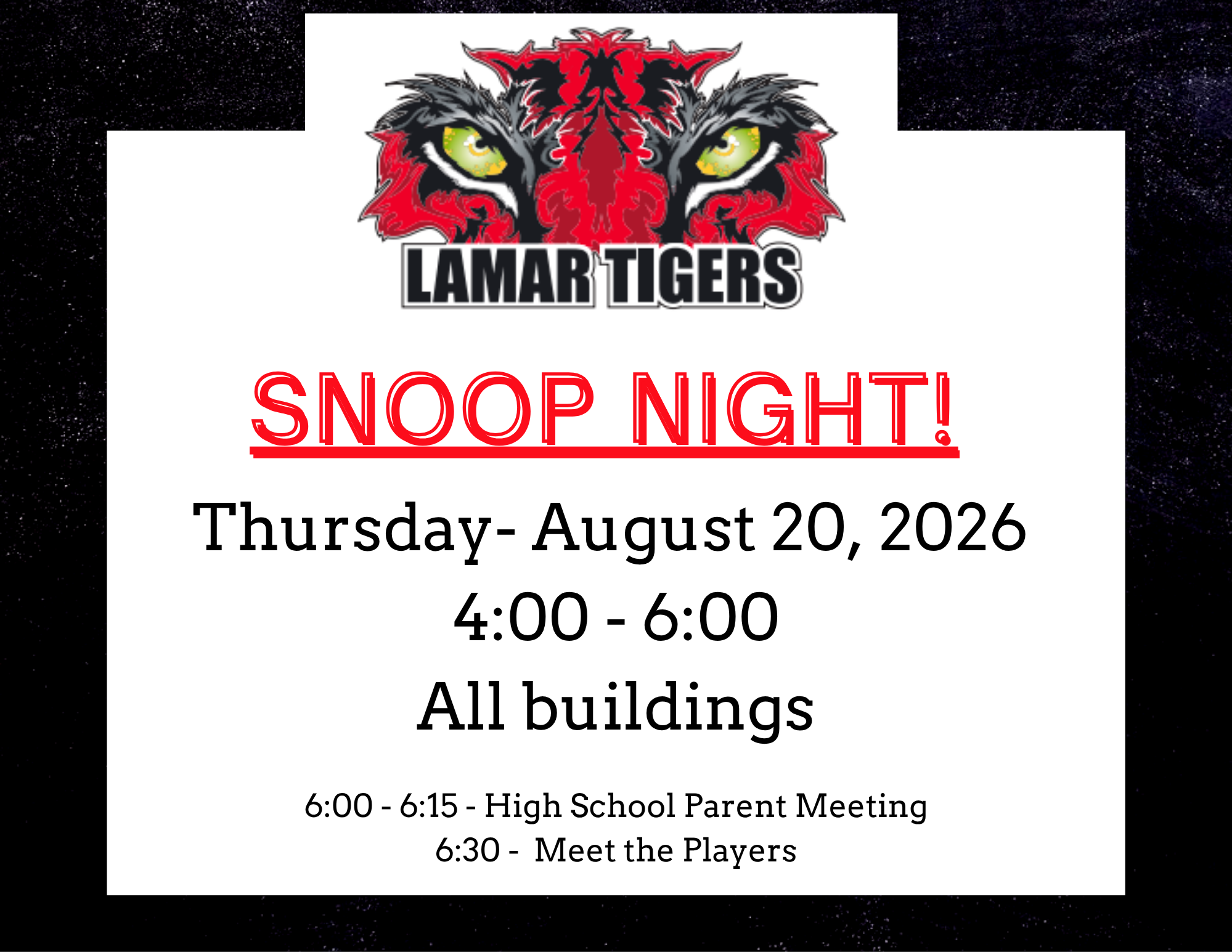 Mark Your Calendar - SNOOP Night!