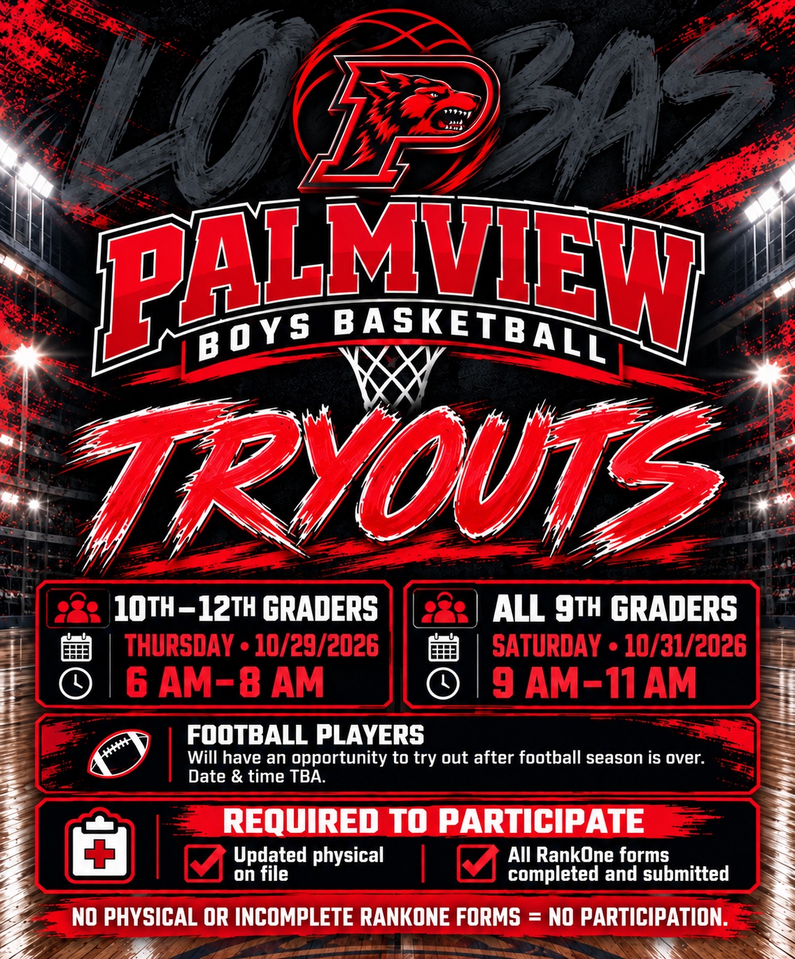 🐺 PALMVIEW LOBO BOYS BASKETBALL TRYOUTS! 🏀🔥