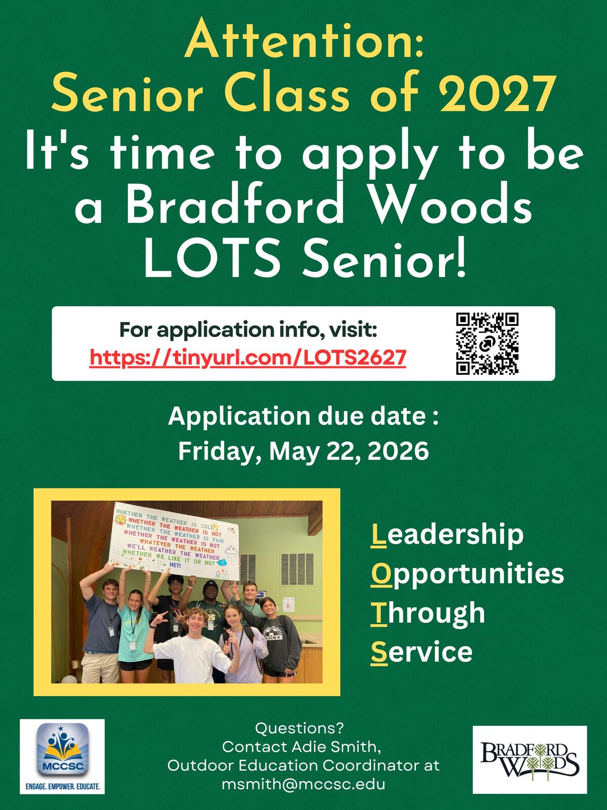 Lots Seniors, apply here