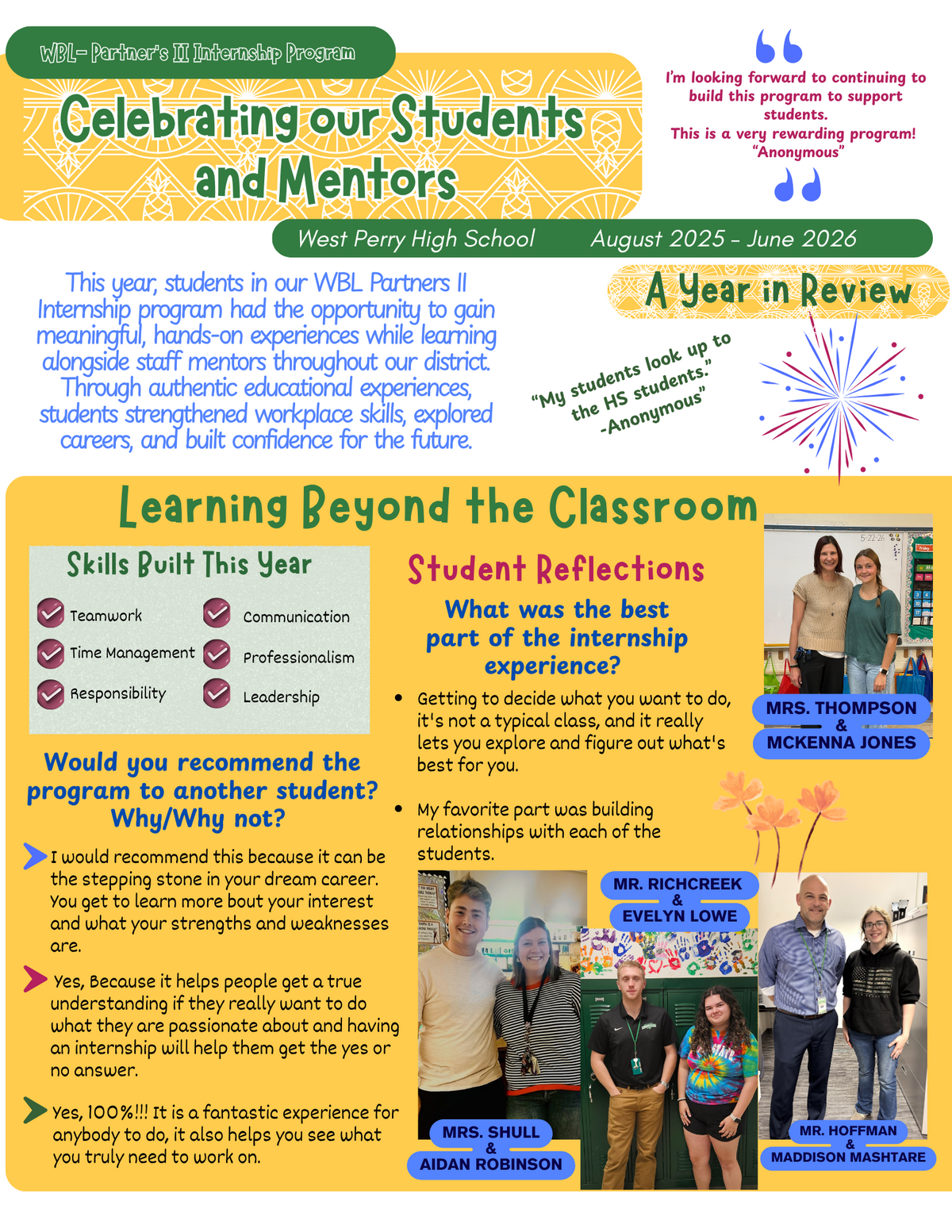 WBL- Partner's II Internship Program - Learning Beyond the Classroom!