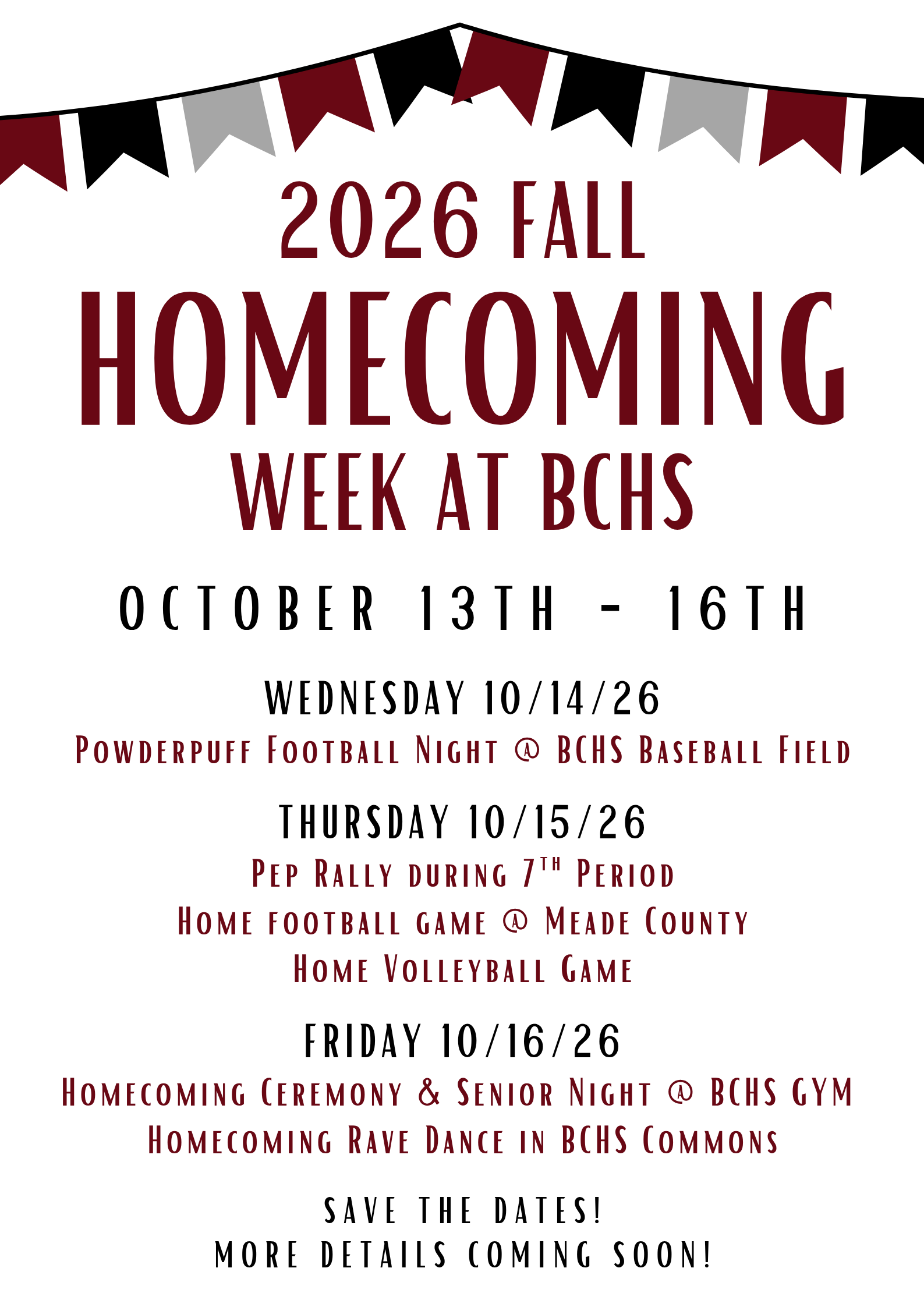 Mark Your Calendars Now for Homecoming Week 