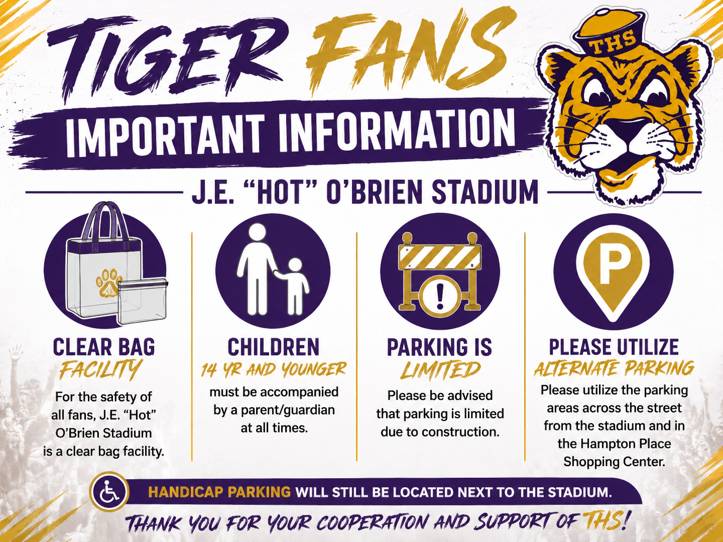 J.E. "Hot" O'Brien Stadium Reminders