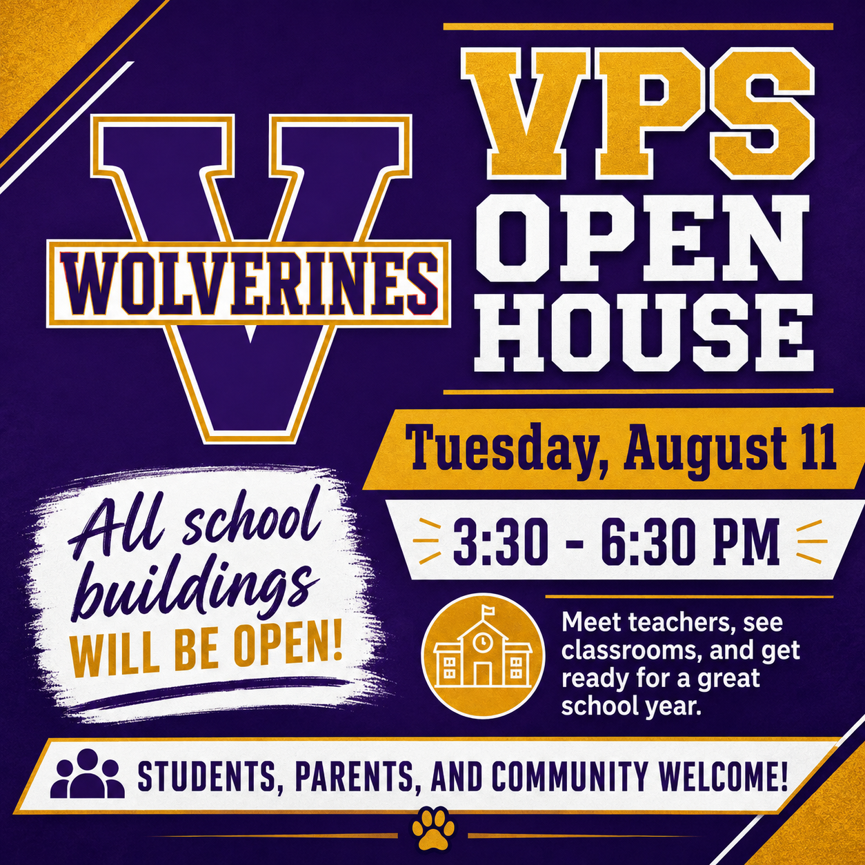 Open House - Tuesday, Aug. 11, 3:30pm-6:30pm
