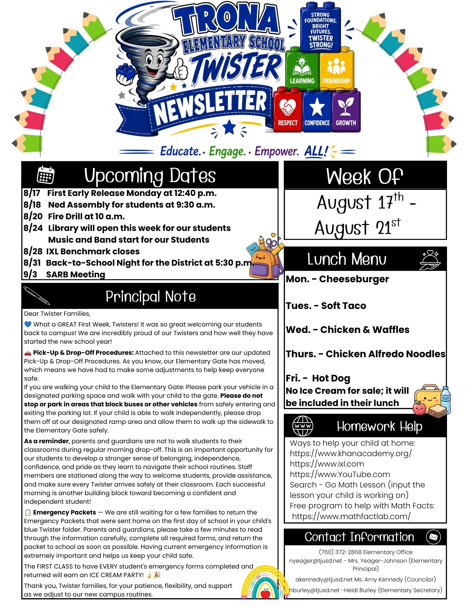 Twister Newsletter August 17th - 21st