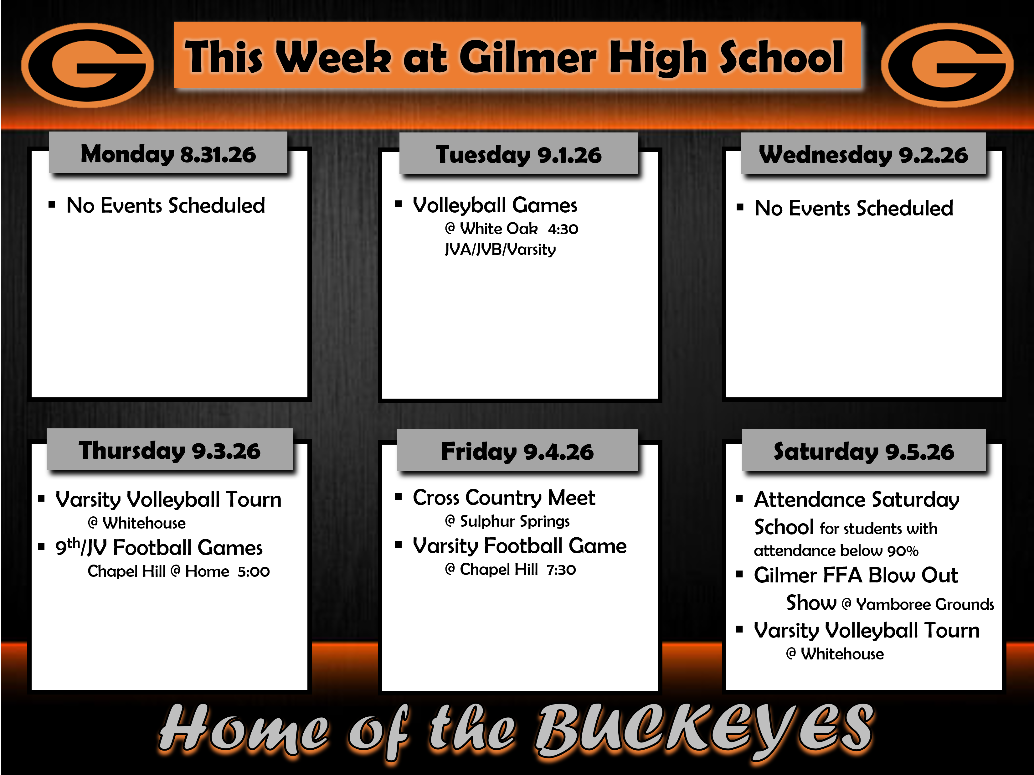 This Week at GHS - Aug 31st