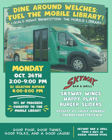 Mobile Library Fundraiser
Skyway Bar & Grill - 10/26/26 - 3-9 pm
