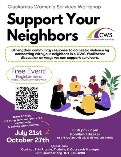 Support Your Neighbors Workshop
Hoodland Bazaar - 10/27/26 - 5:30 - 7 pm