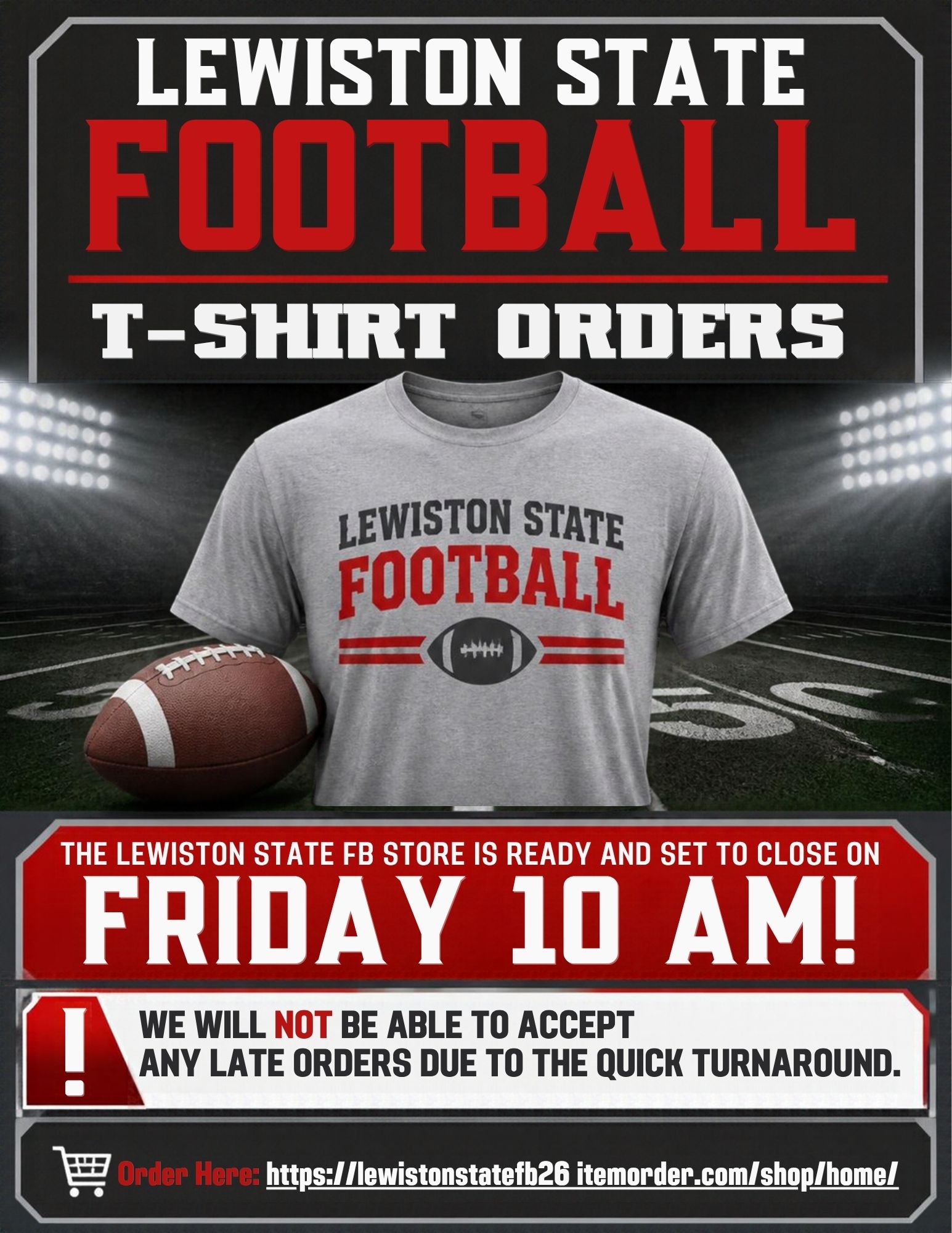 State Football T-Shirt Orders