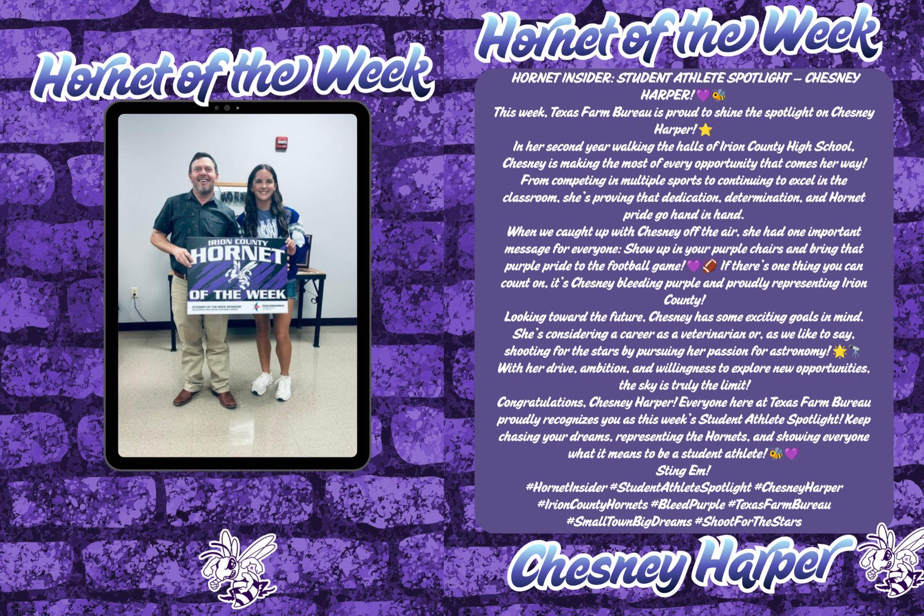 HORNET OF THE WEEK