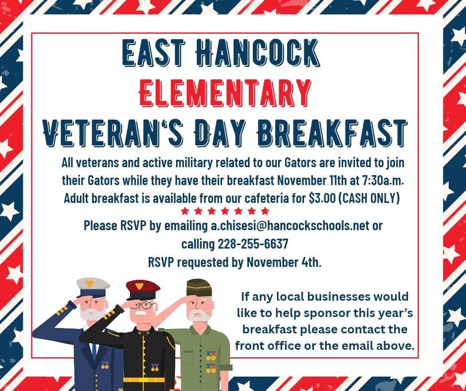 Veteran's Breakfast 11/11/26
