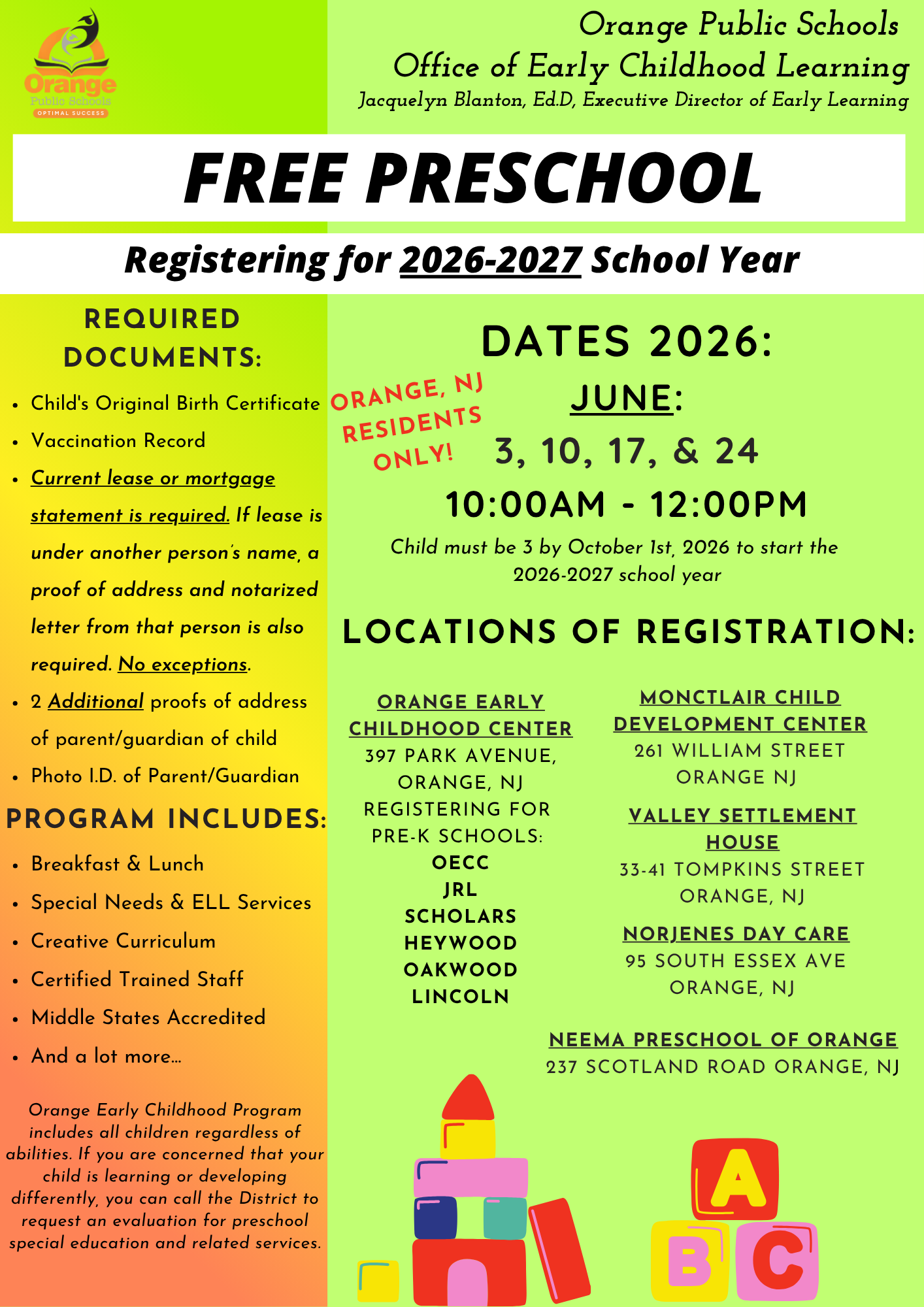 Free Preschool Registration Is Open