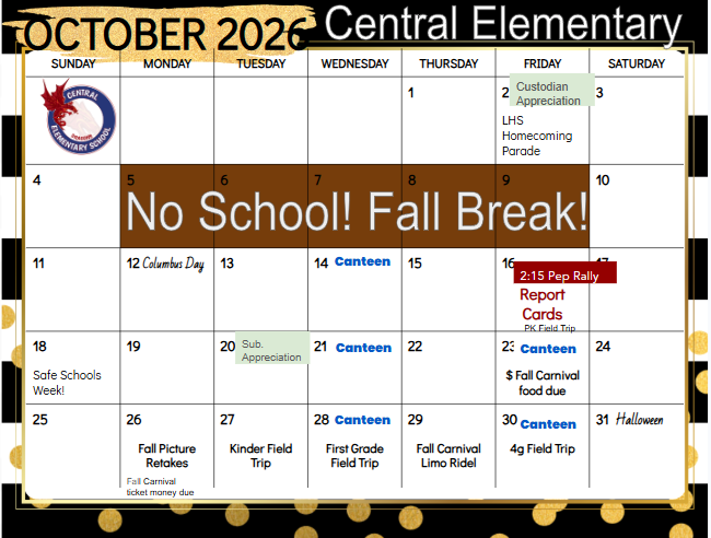 October Calendar