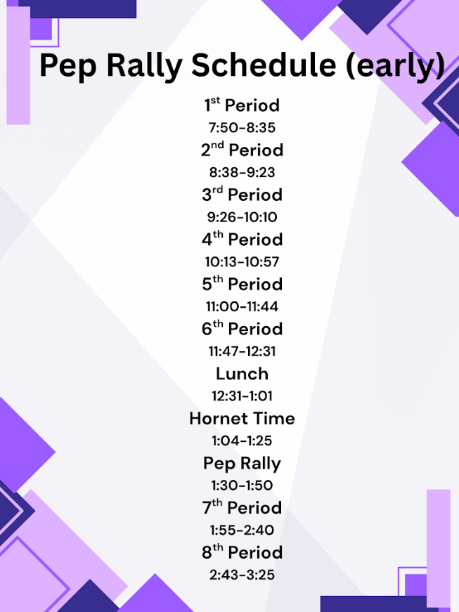 Thursday Pep Rally Schedule
