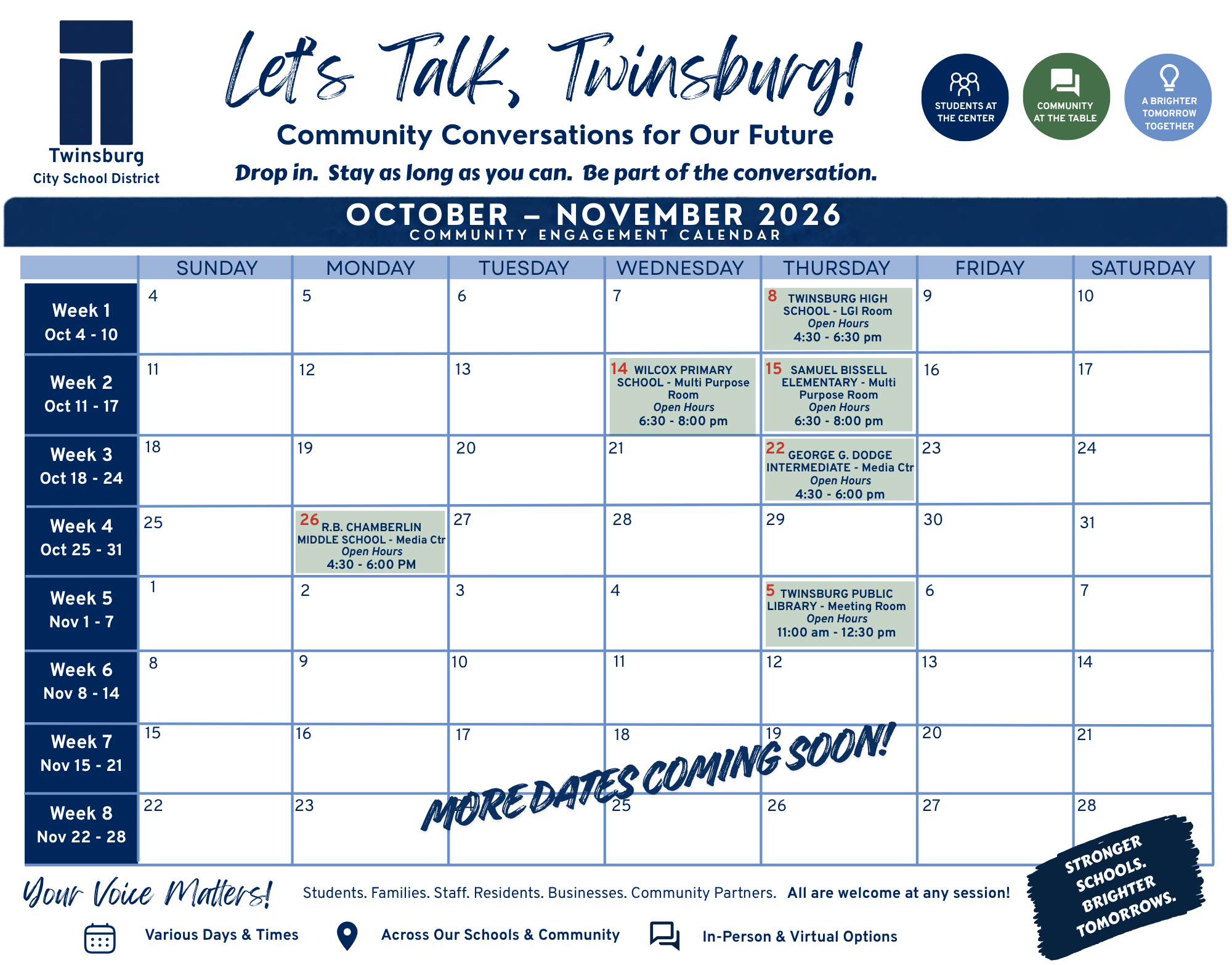 Let's Talk, Twinsburg! - Community Conversations - Open to the Public