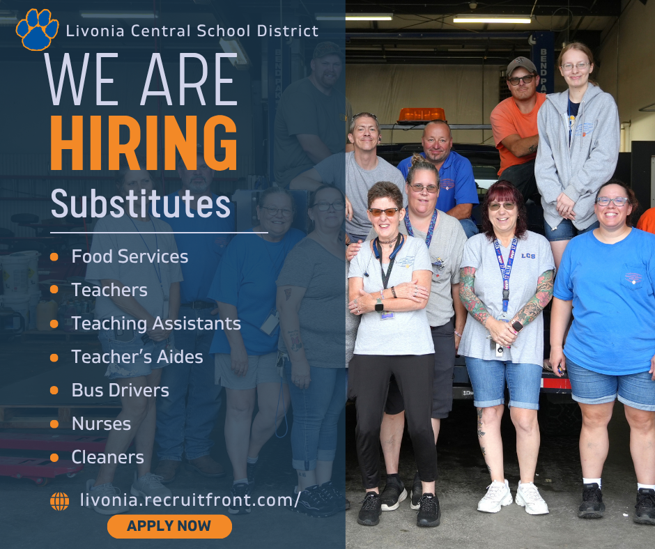 WE’RE HIRING SUBSTITUTES!