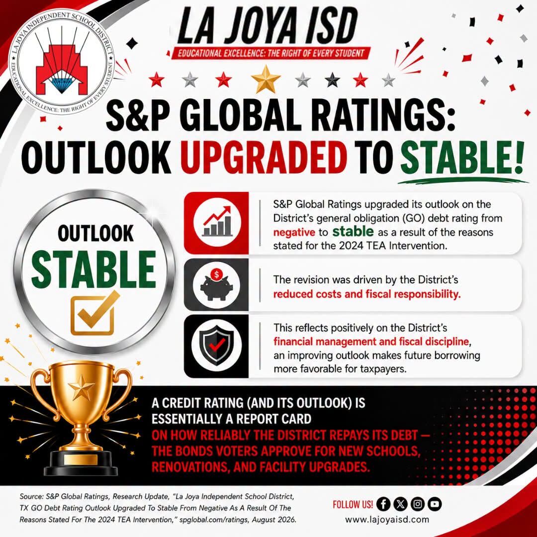 La Joya ISD Celebrates Major Financial Milestones: Perfect FIRST Score and S&P Outlook Upgrade