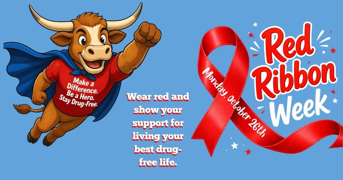 Red Ribbon Week Dress-Up Day Reminder for Monday, October 26th