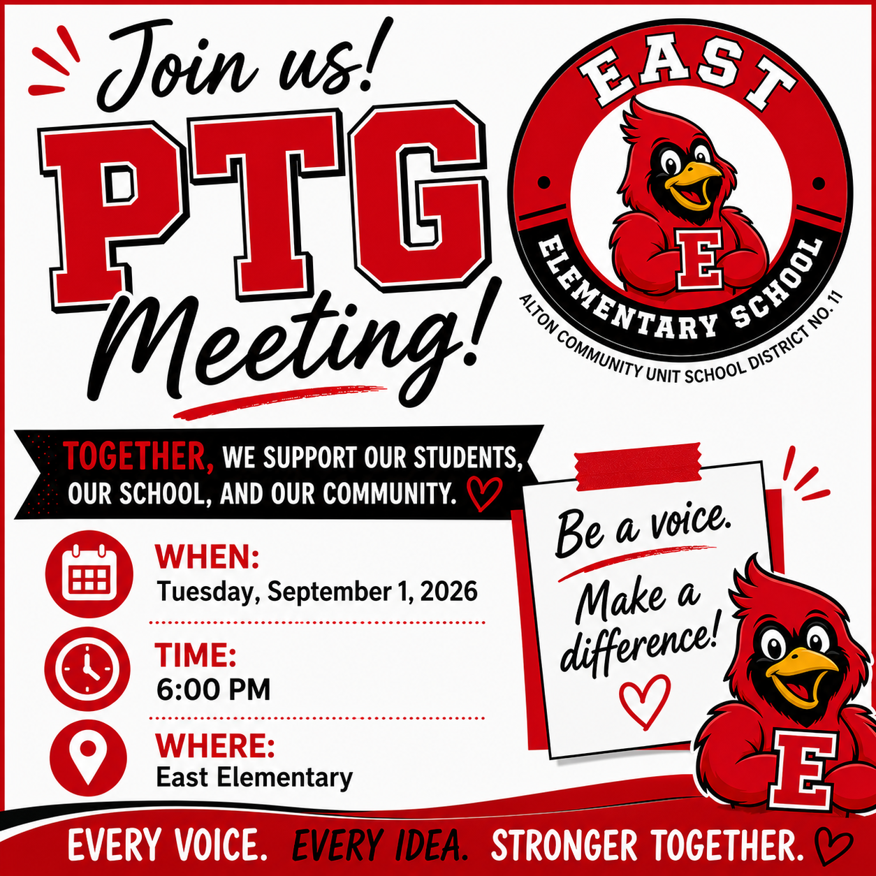 PTG Meeting Today, September 1 at 6pm