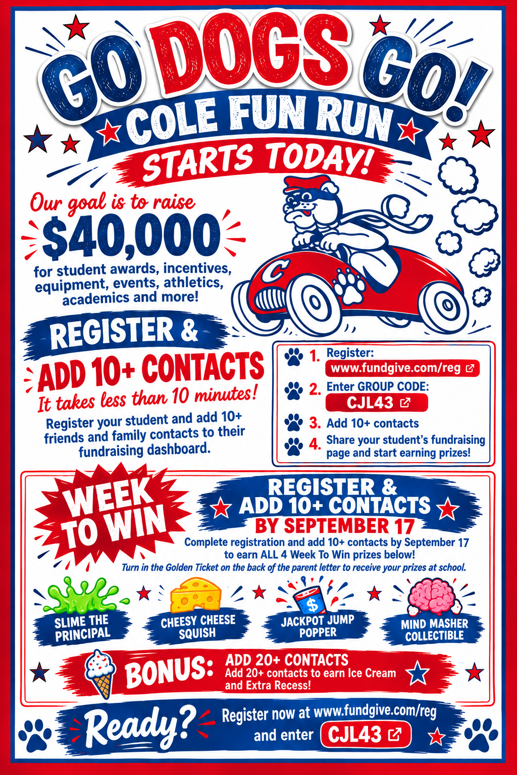 Cole Go Dogs Go Fun Run - Starts Today!