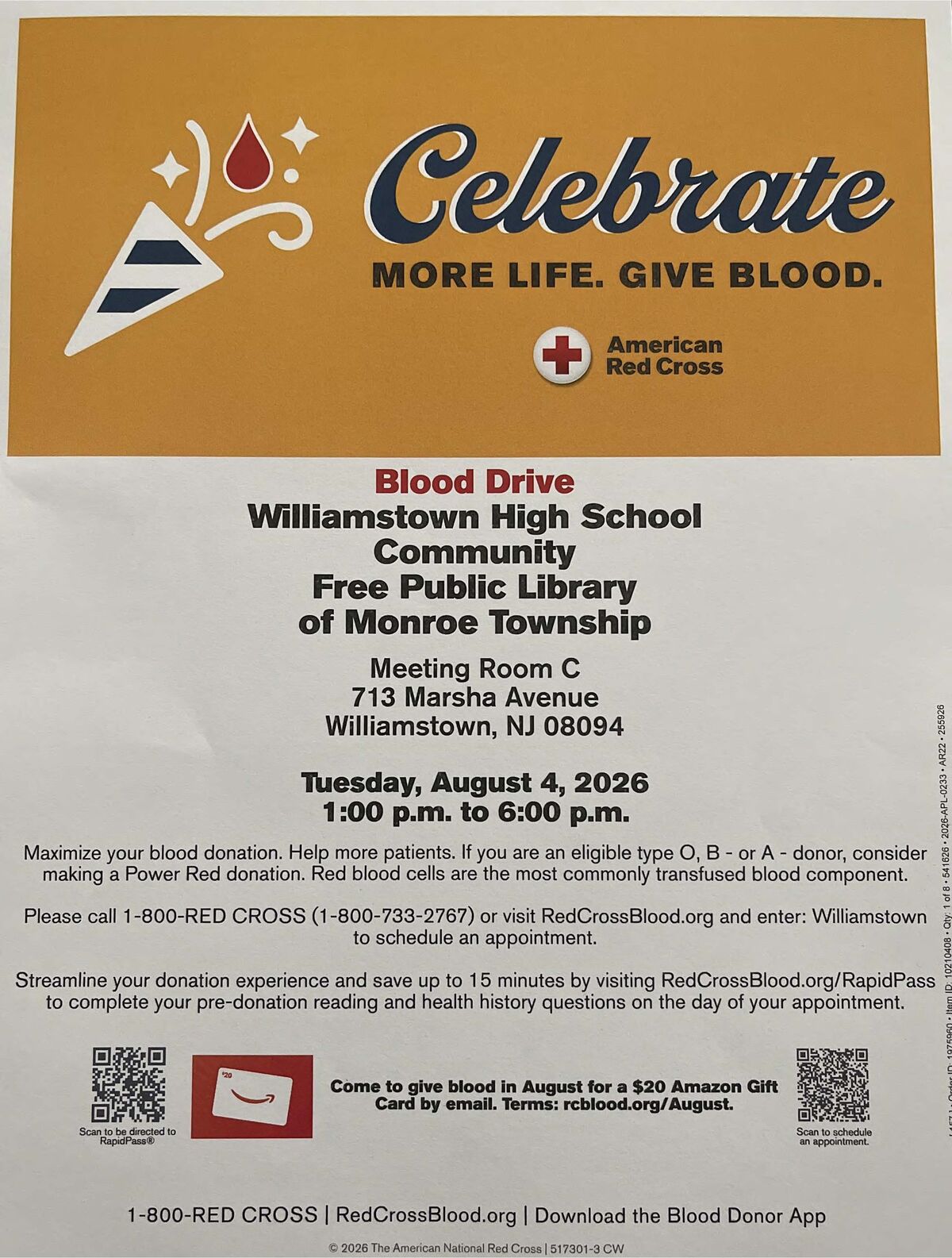Williamstown High School Allied Health Careers Club Hosts Community Blood Drive