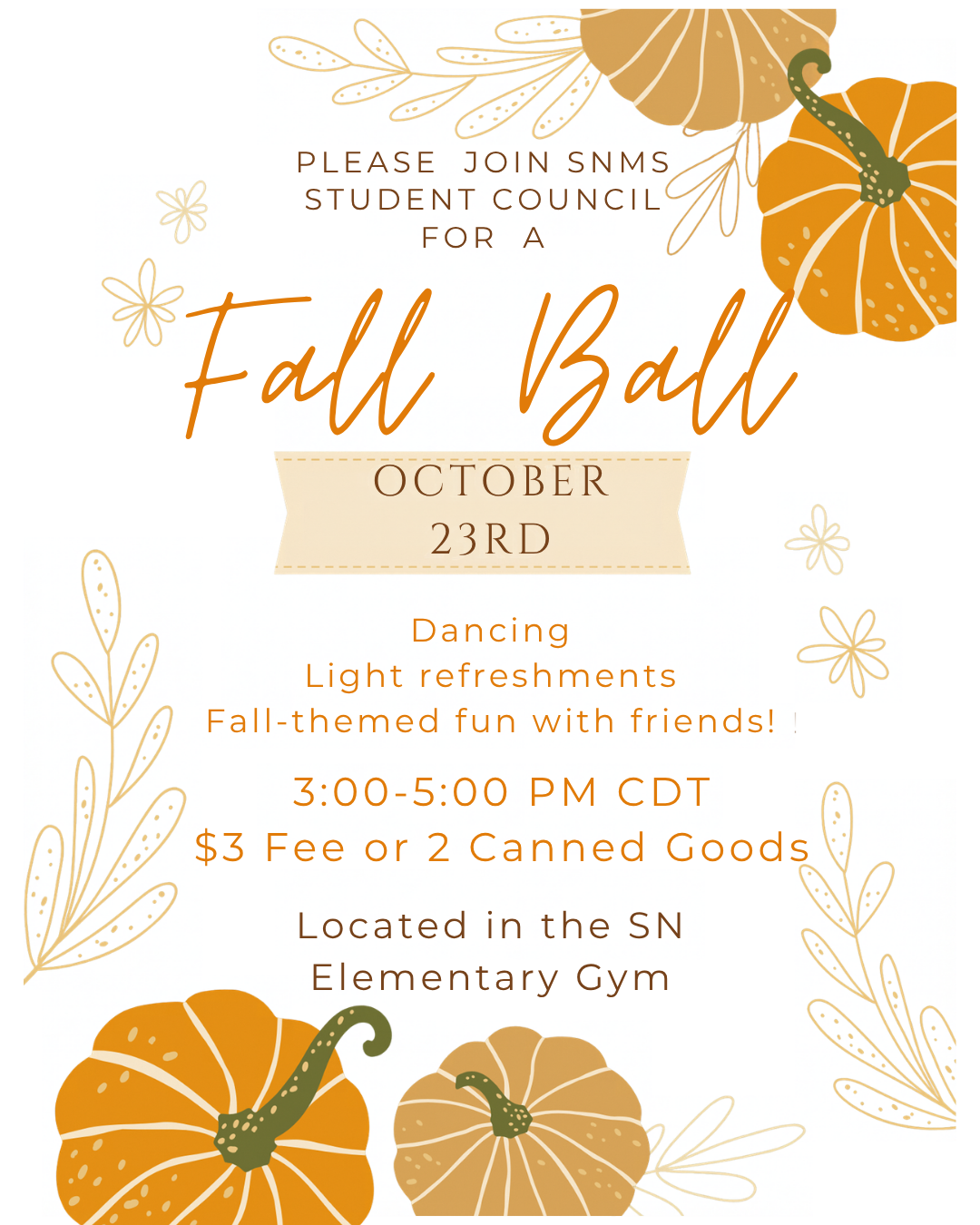 MS Fall Ball - October 23, 2026!