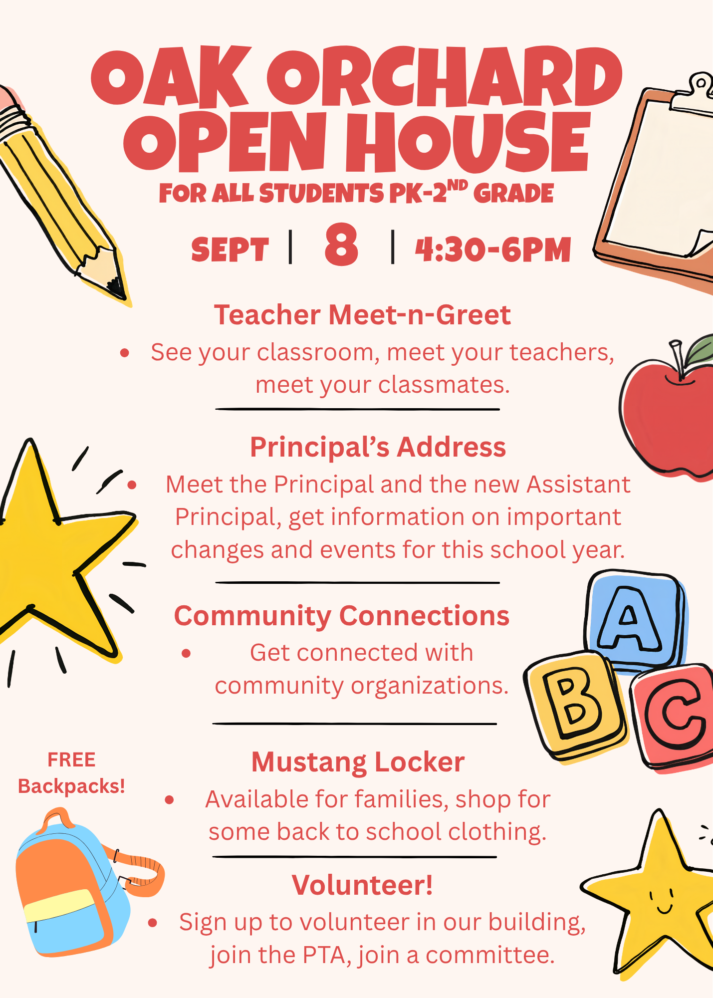 Oak Orchard Open House Invite