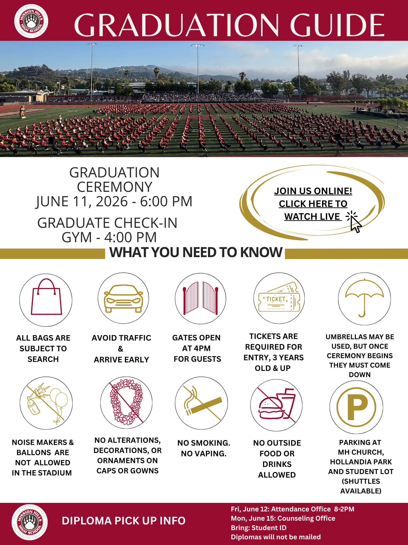 Senior Graduation Day Information