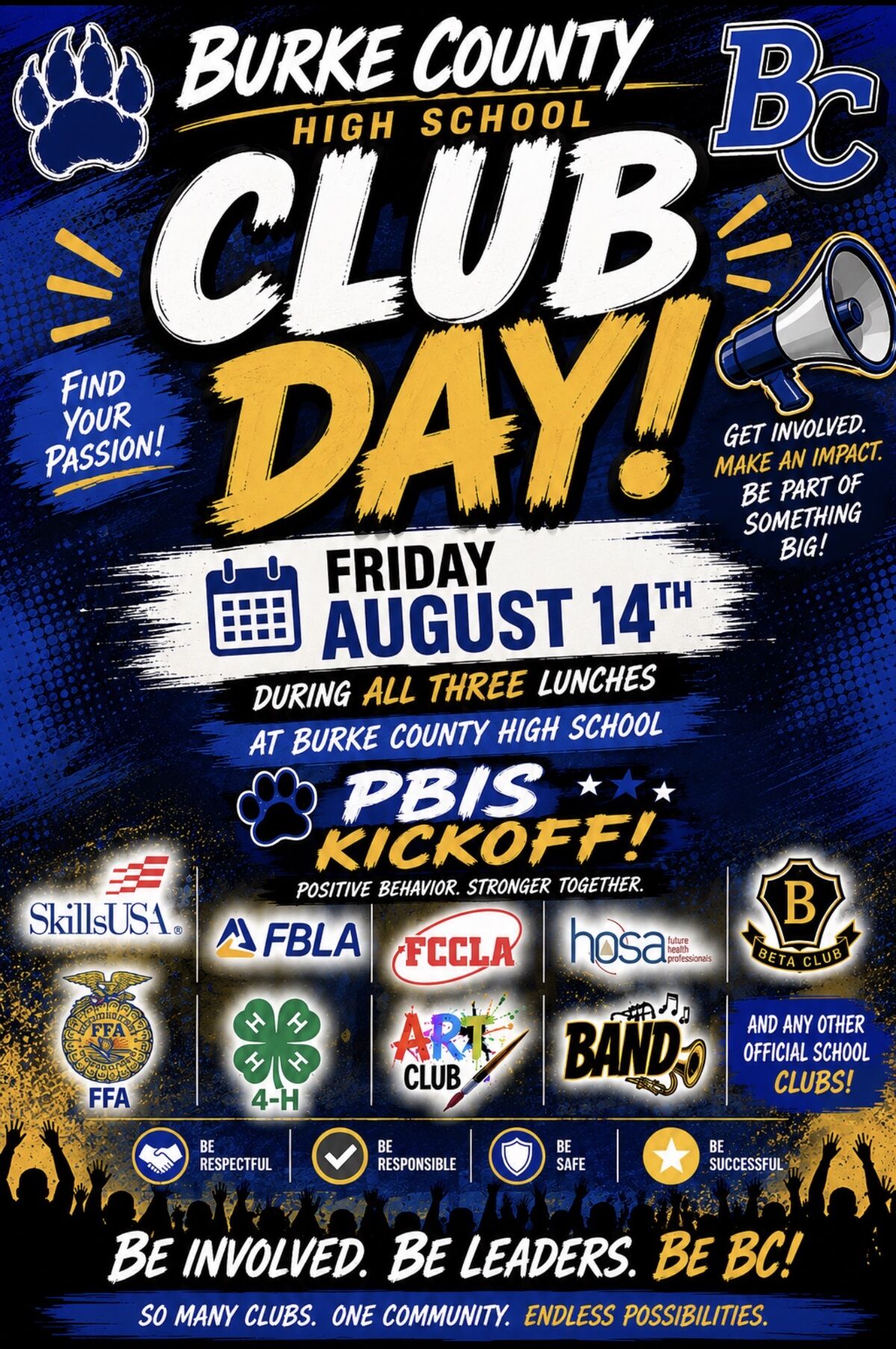 CTAE & Official School Club Kickoff – Friday, August 14