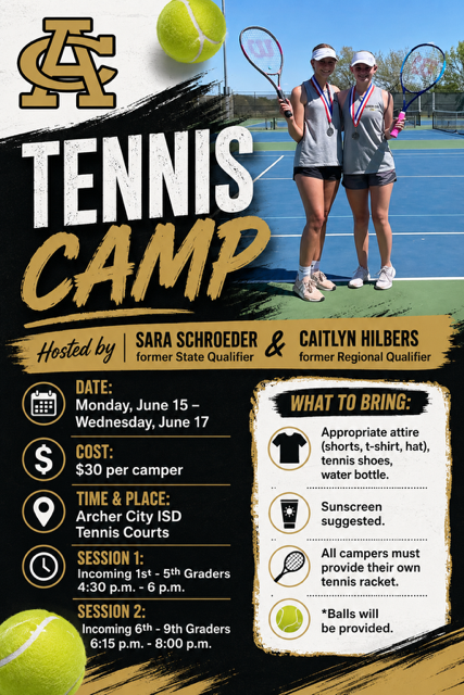 Tennis Camp Starts Next Week