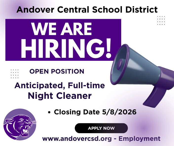 🌟 Job Opportunity at Andover Central School District: Anticipated Cleaner Position 🌟