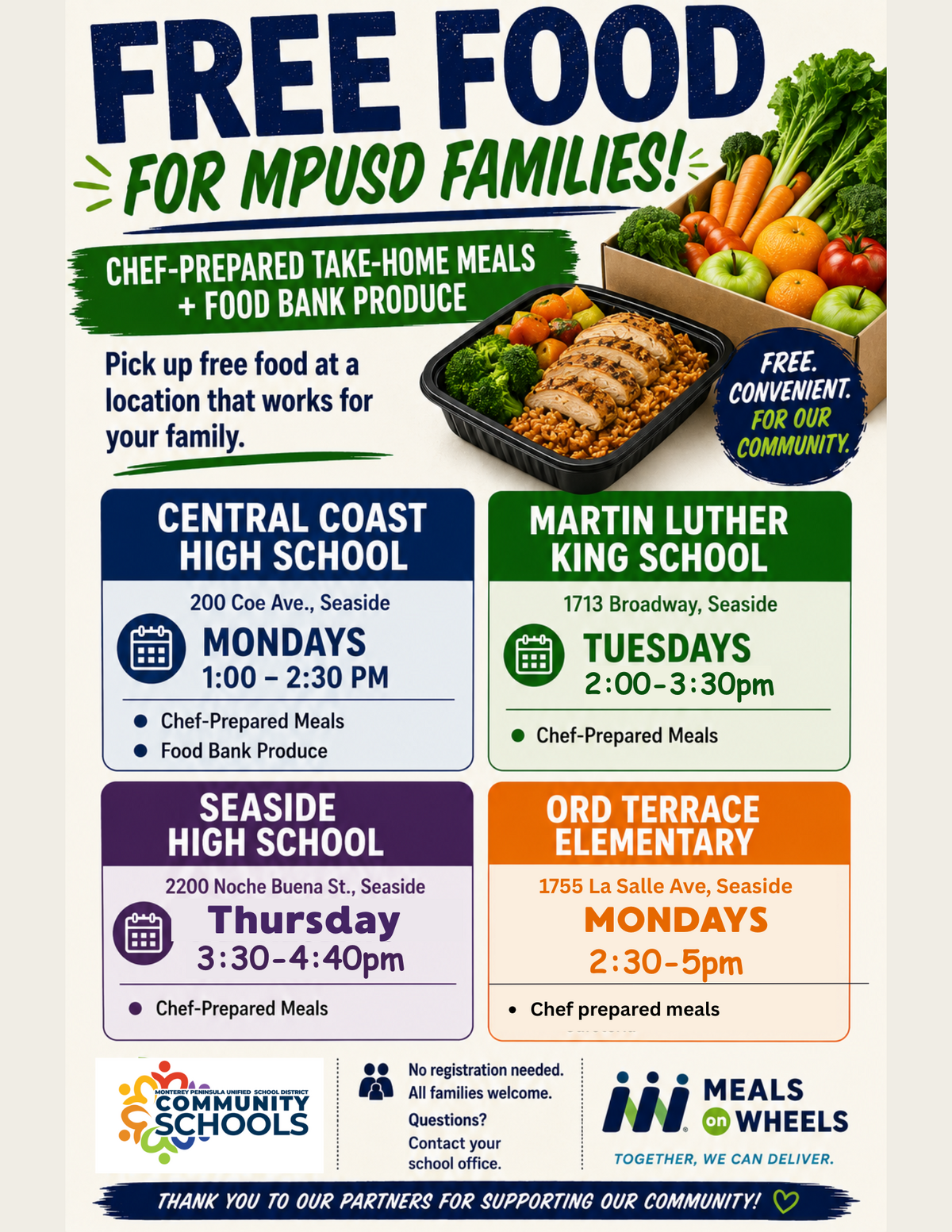 🚨 Free Food: For MPUSD Families 🚨