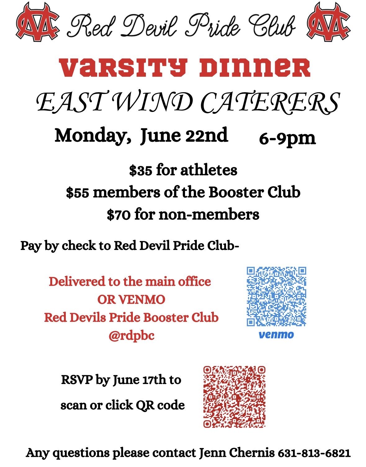 Varsity Dinner Ticket Info
