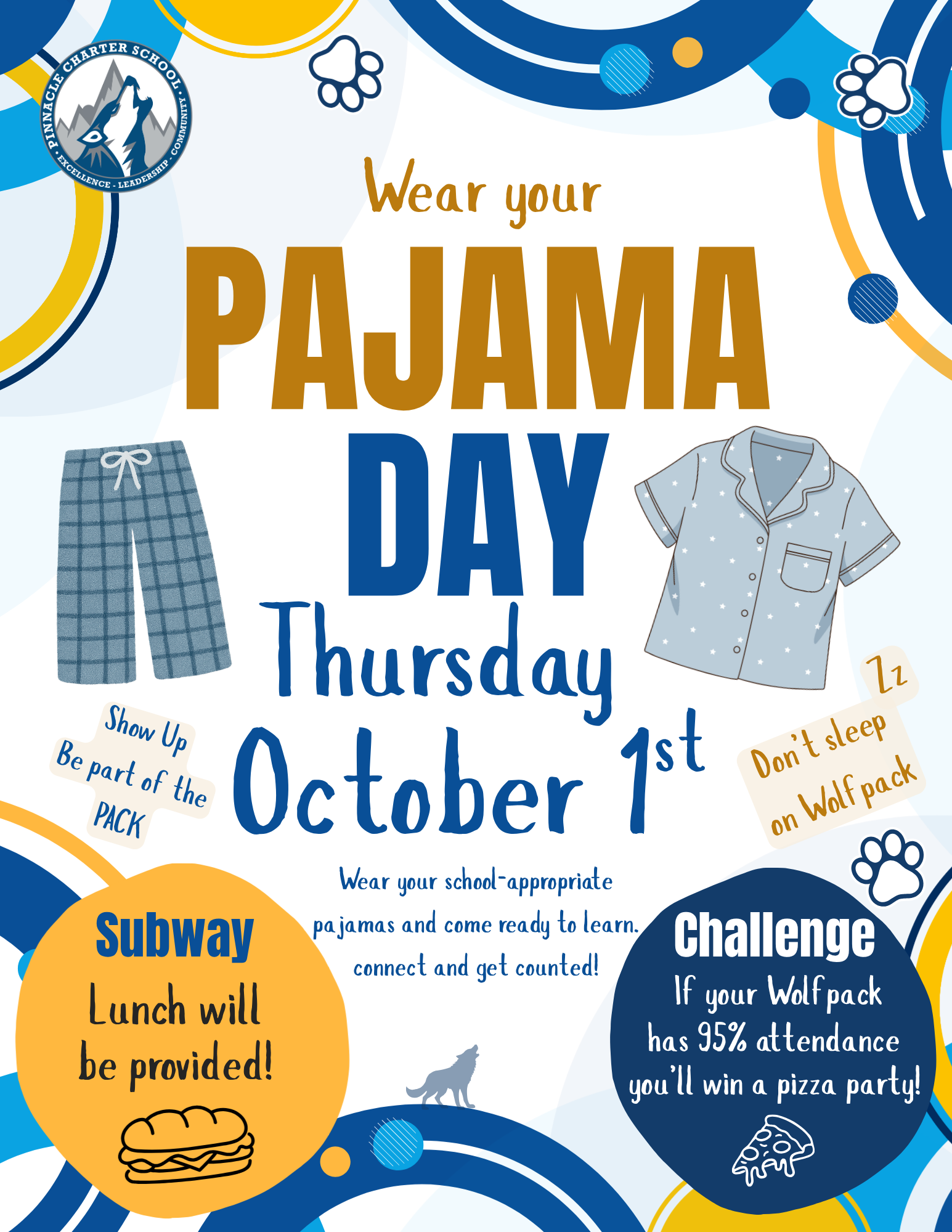 October 1st is Count Day — and Pajama Day!