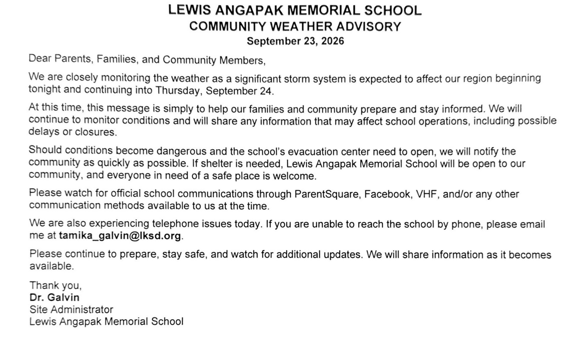 IMPORTANT STORM INFORMATION!