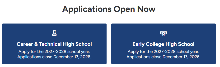CTHS and ECHS Applications are Open NOW!