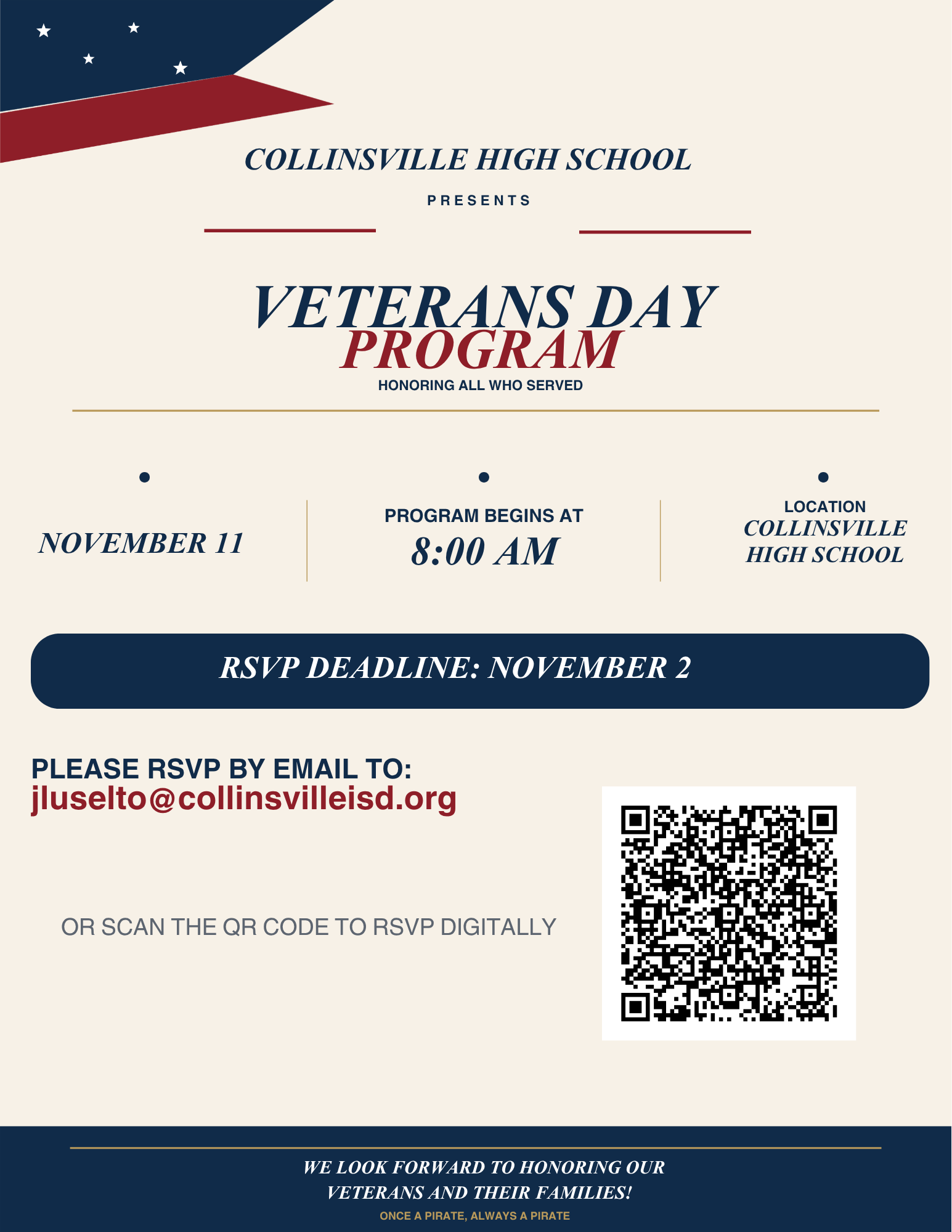 Veterans Day Program- November 11th