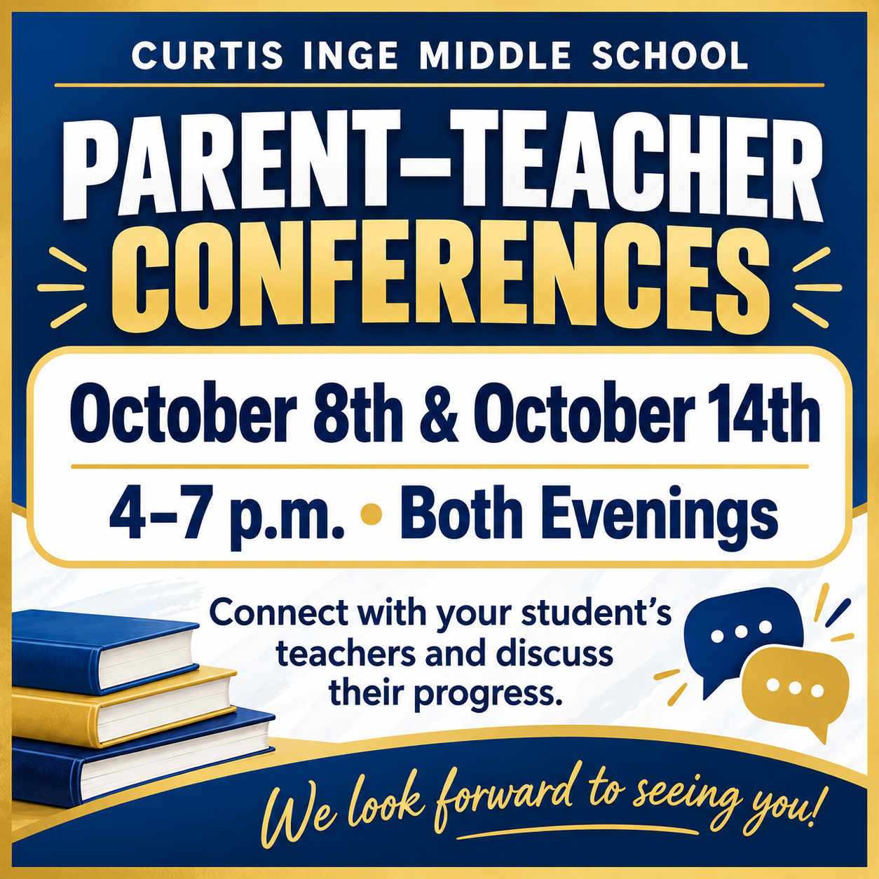 Parent Teacher Conferences October 8th & 14th 