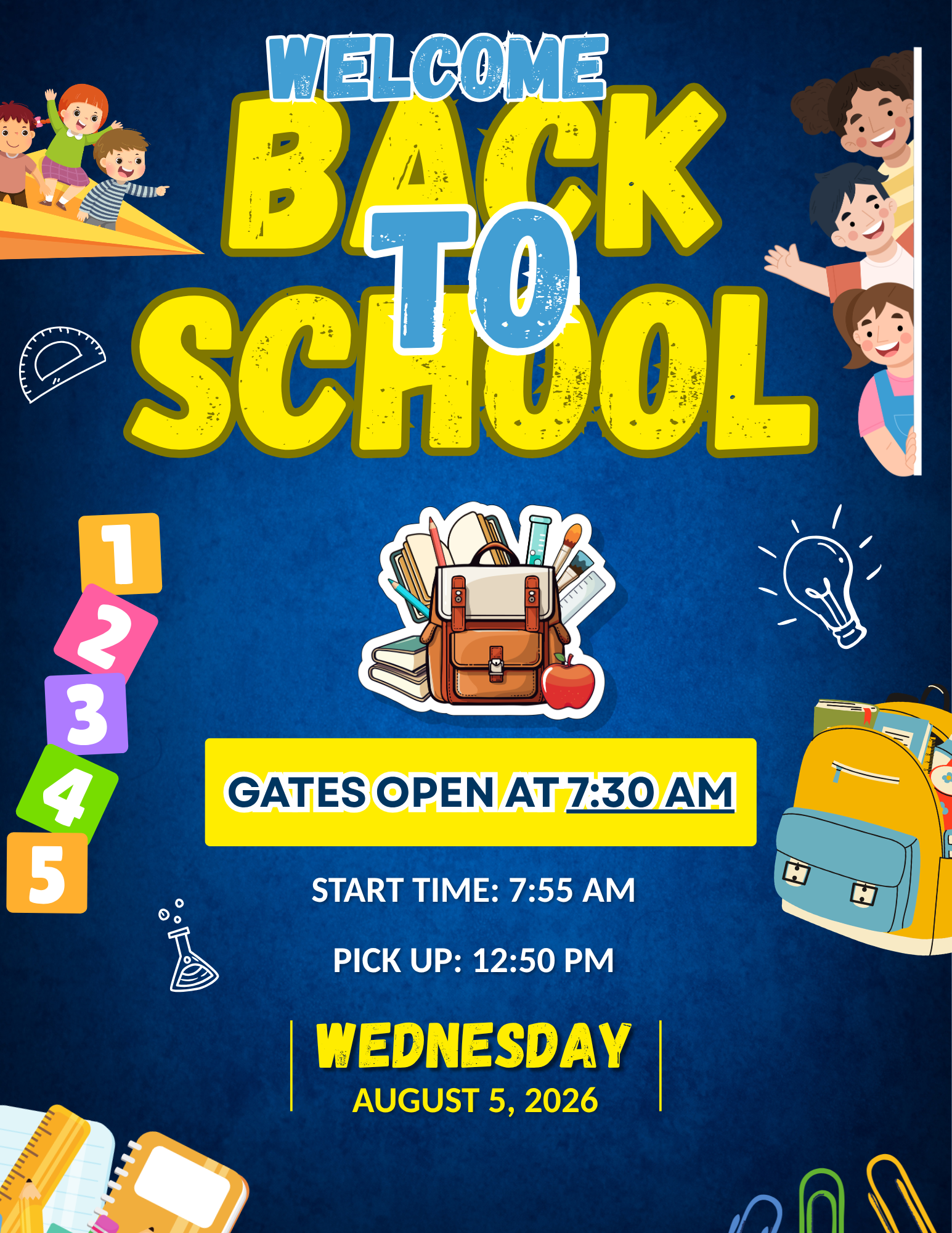 Gates open at 7:30 am