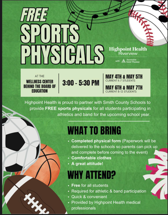 📣 Attention Parents! Free Student Physicals This Week📣