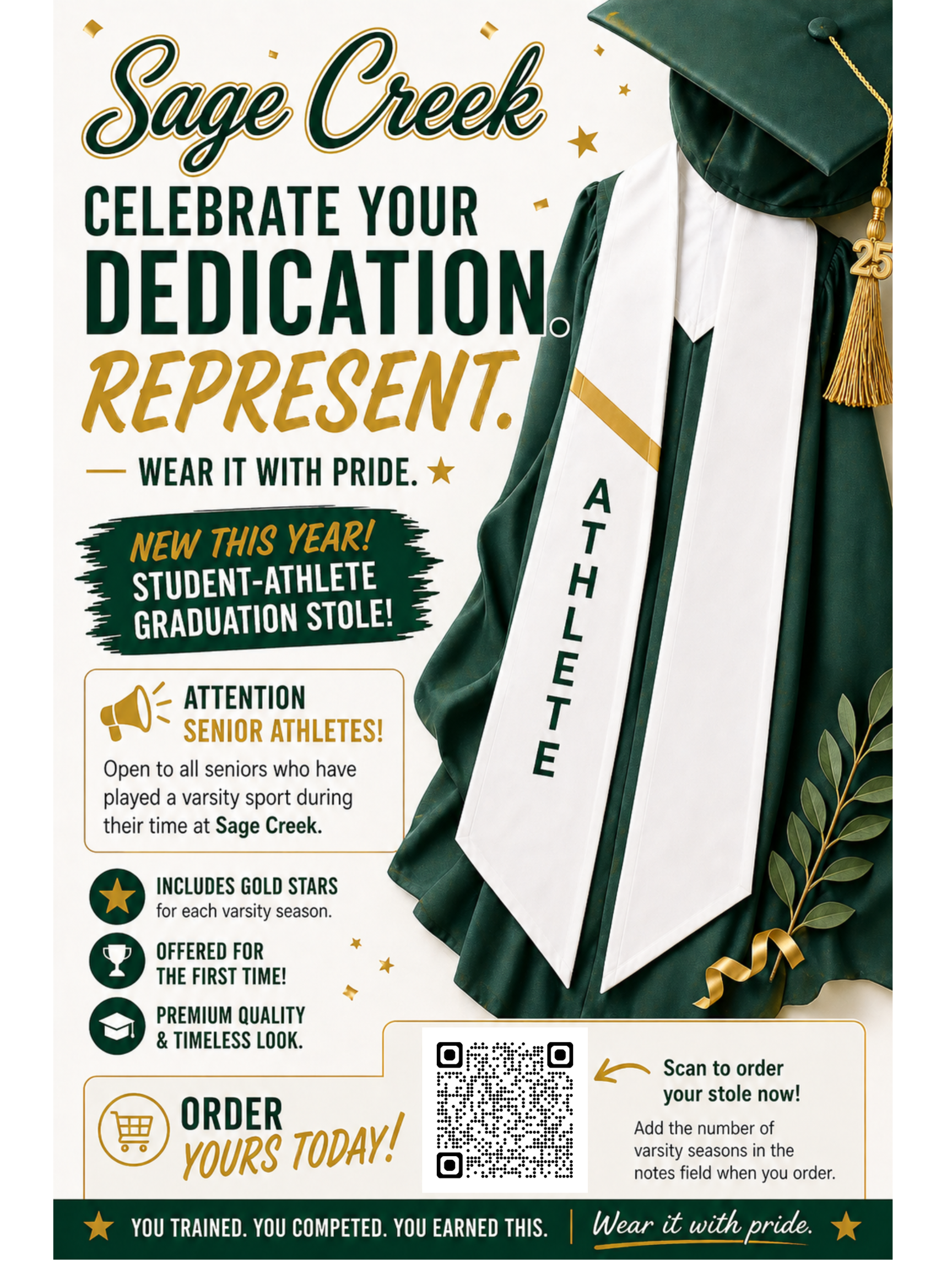 NEW THIS YEAR: STUDENT-ATHLETE GRADUATION STOLES