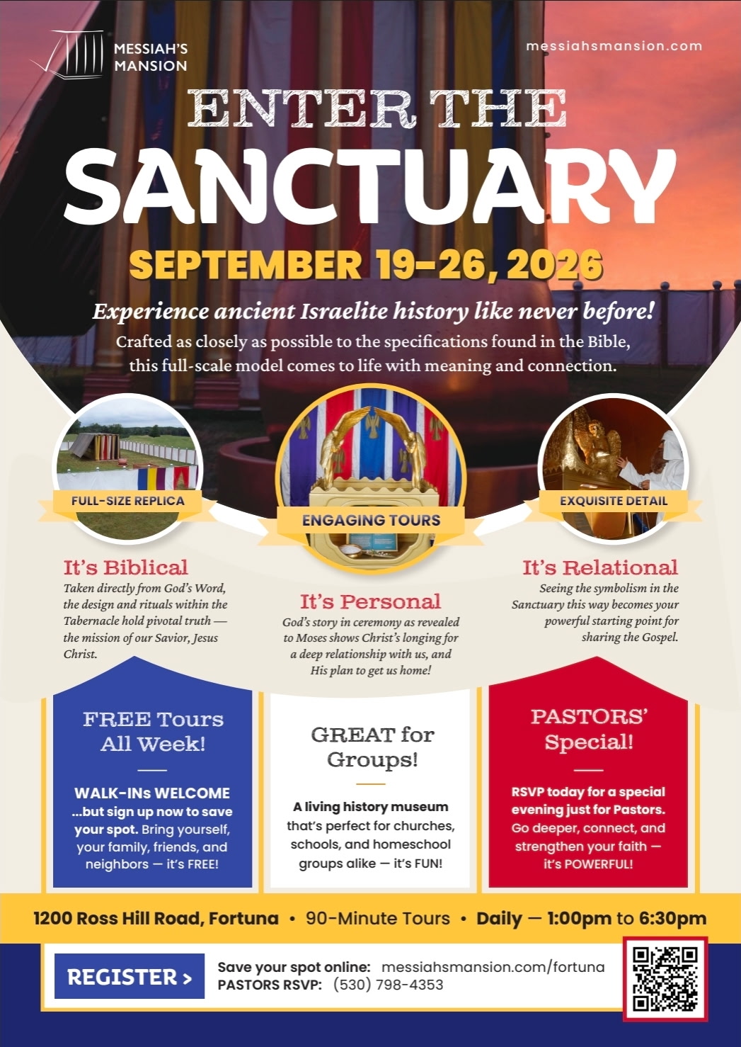 A promotional flyer for an event titled "Enter the Sanctuary" taking place from September 19-26, 2026.