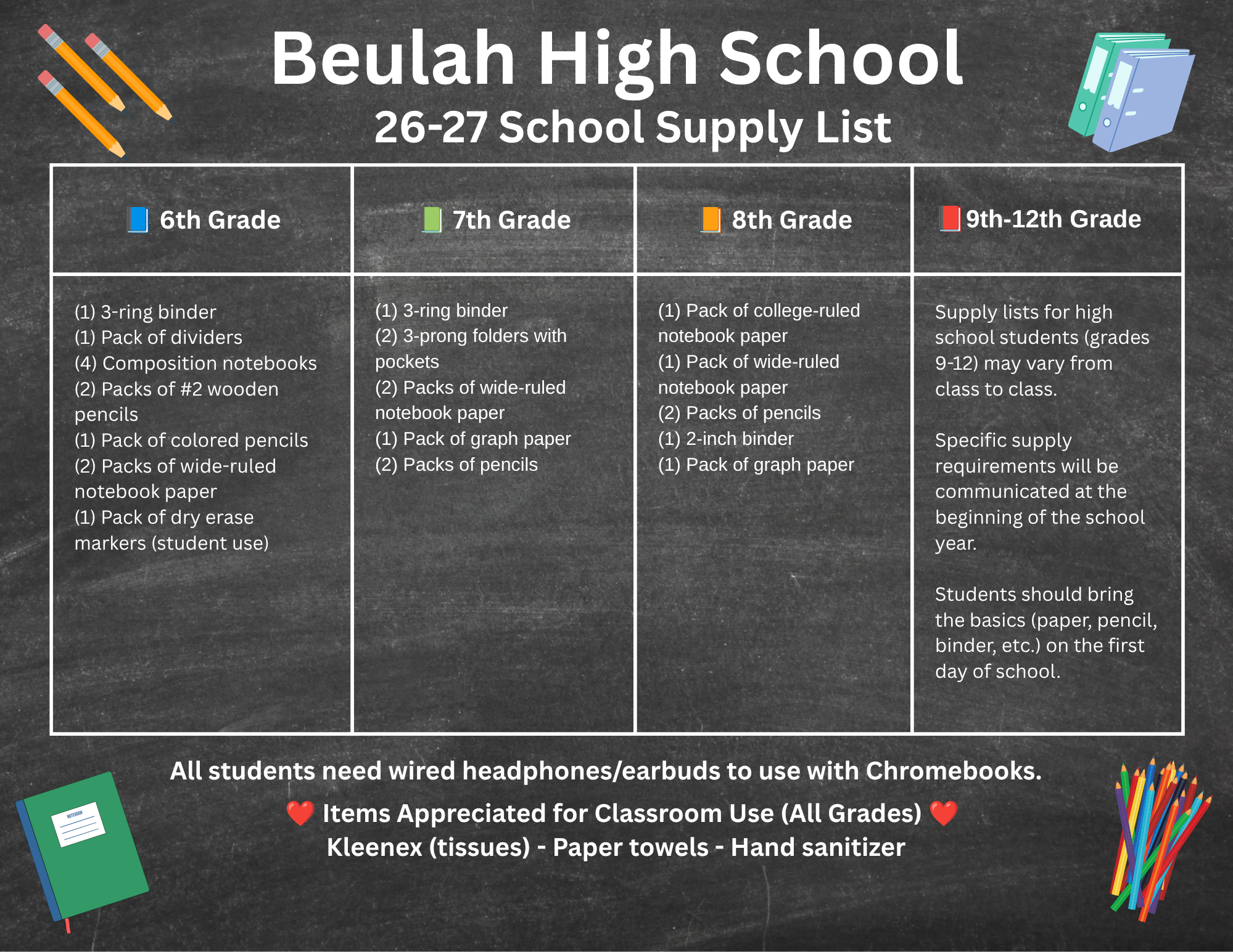 26-27 School Supply List