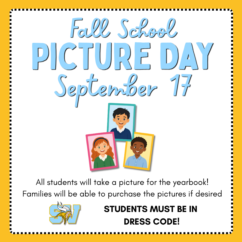 Fall School Picture Day - THURSDAY, SEPT 17