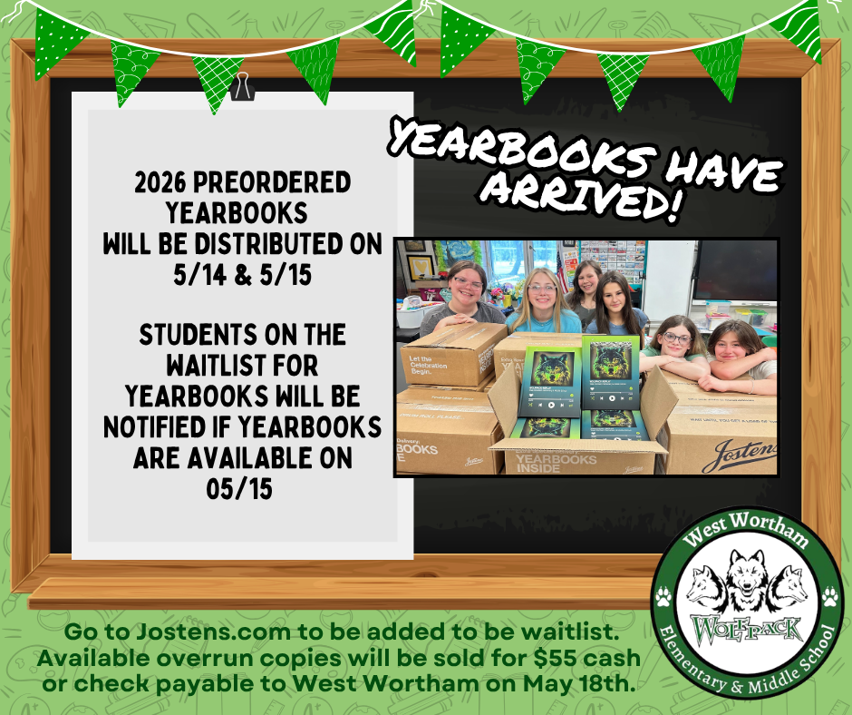Yearbook Distribution: 5/14 & 5/15
