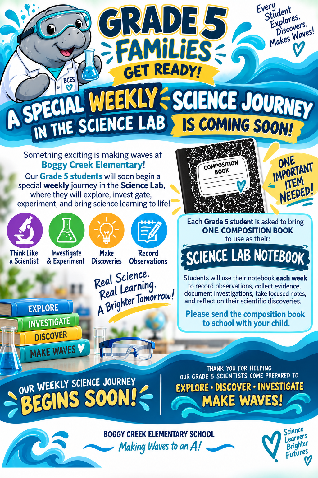 🌊 Grade 5 Families — Get Ready for a Special Science Journey! 🔬